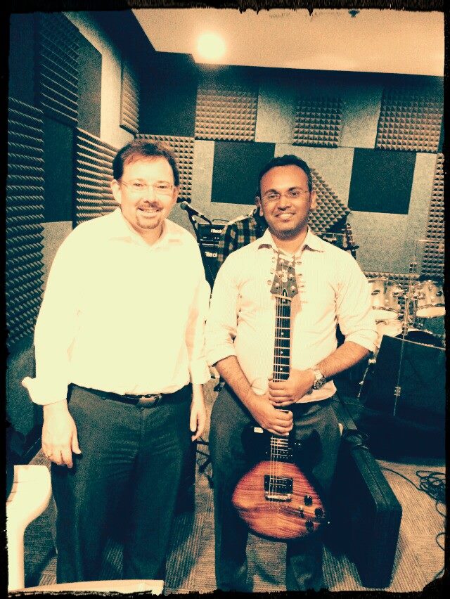 Moncy performing with Steve Kuban in Dubai in 2015